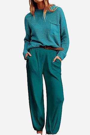 European Minimalism: Relaxed Sweater Top And Trouser Set