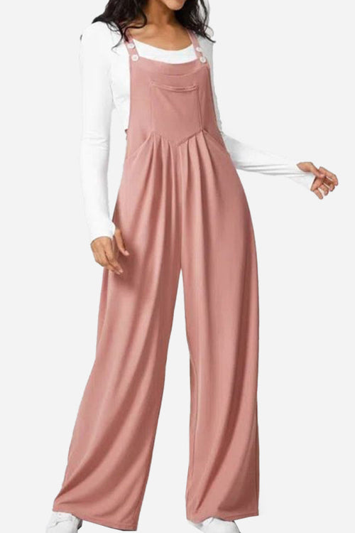 Flowy & Tummy-Flattening Waffle Overalls