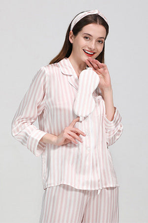 100% Mulberry Silk Striped Long Sleeves