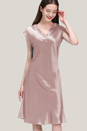 Mulberry Silk V-Neck Nightgown