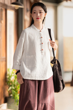 Ramie Linen & Cotton Blouse