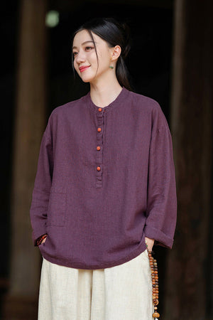 Ramie Linen & Cotton Blouse