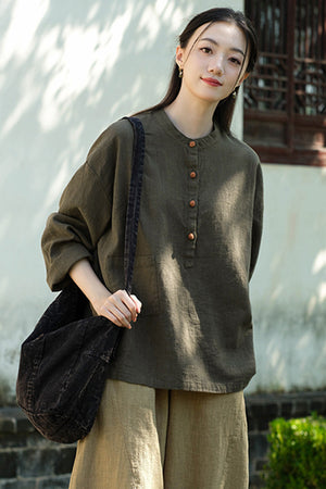 Ramie Linen & Cotton Blouse