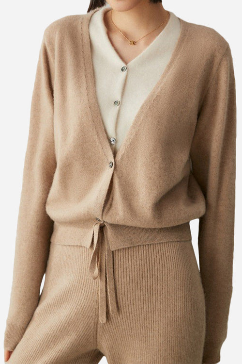 Single-Breasted Cashmere Wool Cardigan