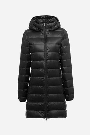 Lightweight Water-Resistant Hooded Puffer Coat