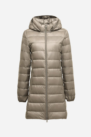 Lightweight Water-Resistant Hooded Puffer Coat