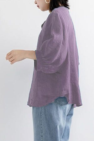 Relaxed Loose Breathable Linen Blouse