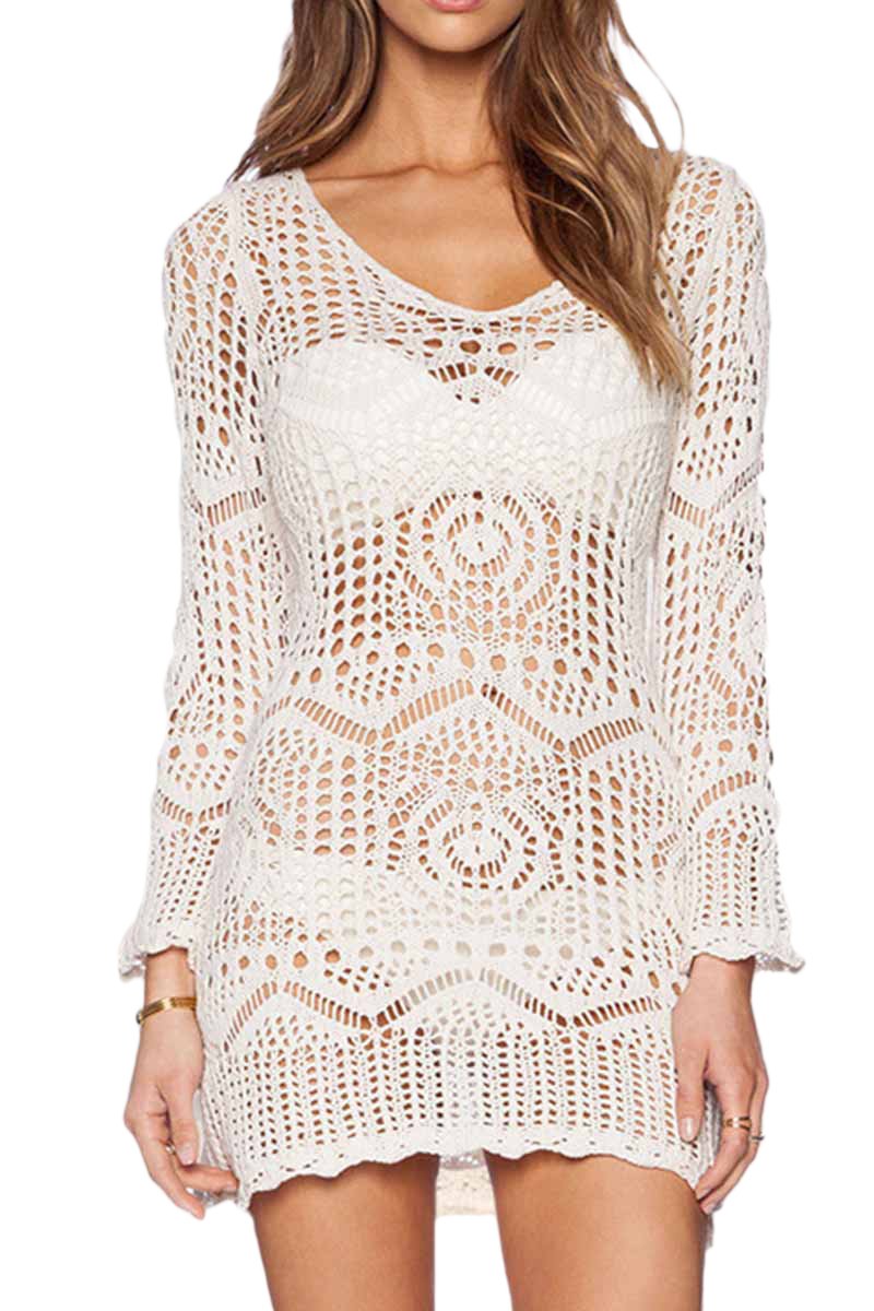 Off the on sale shoulder crochet dress