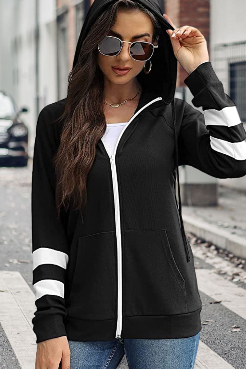 Black sweater best sale hoodie women's